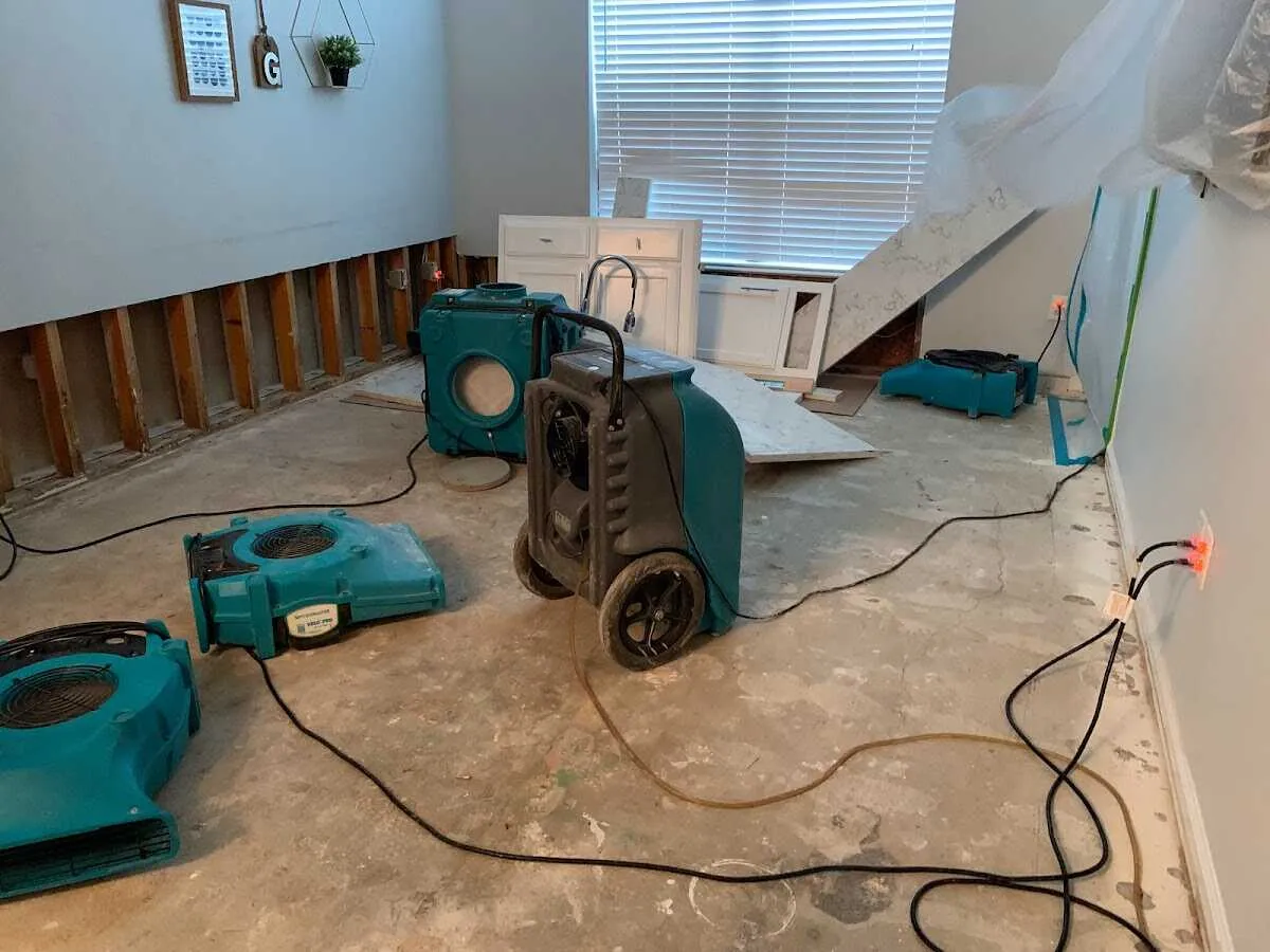 Dehumidifier in flood-cut room for Water Extraction & Removal in Massapequa Park