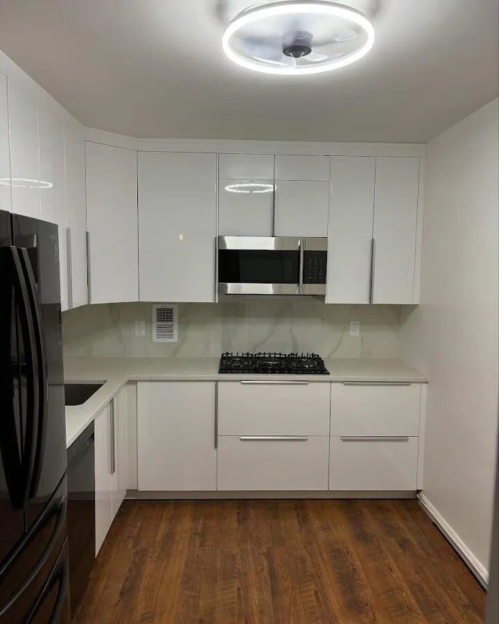 Renovated kitchen with quartz countertops in Massapequa Park